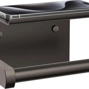 Toilet Paper Holder with Phone Shelf, Adhesive or Screw Wall Mount Toilet Tissue
